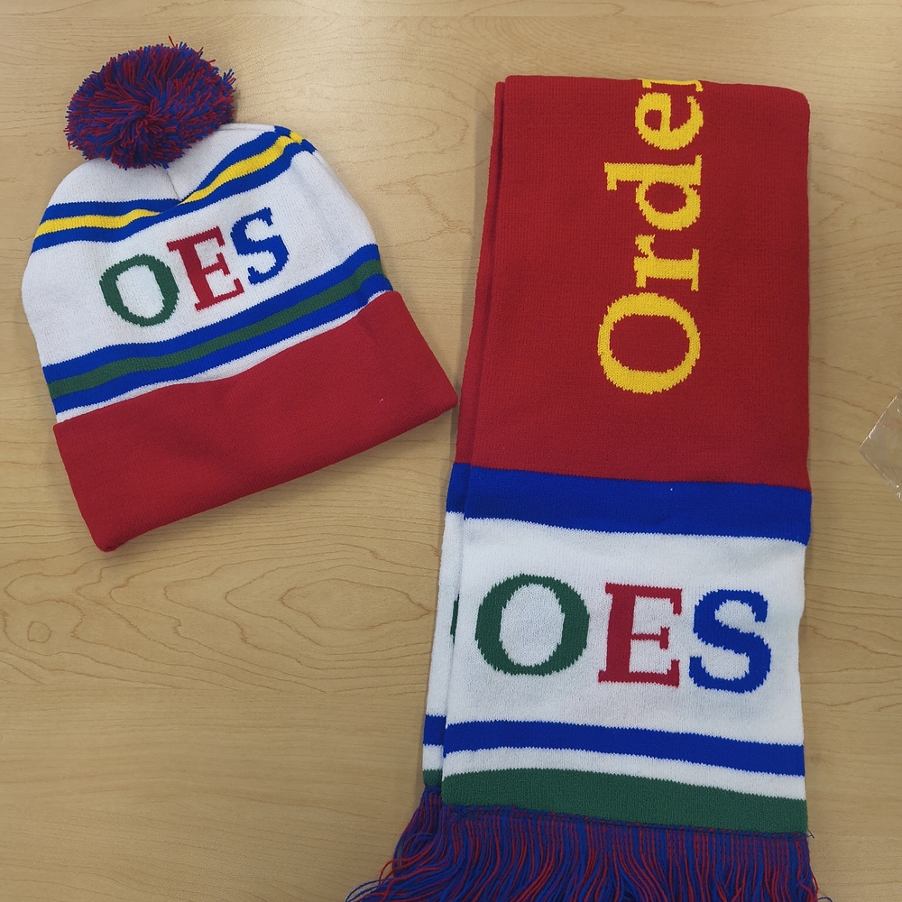 Colorful OES Beanie and Scarf Set